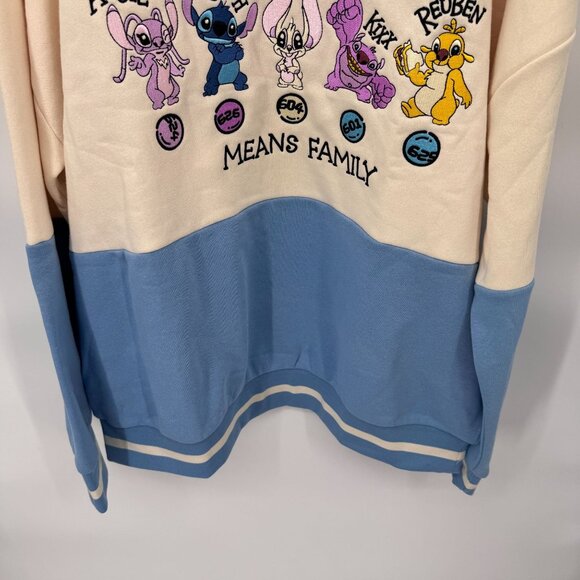 Her Universe Disney Lilo Stitch Ohana Sweatshirt Womens 2X White‎ Blue NEW - Picture 3 of 8